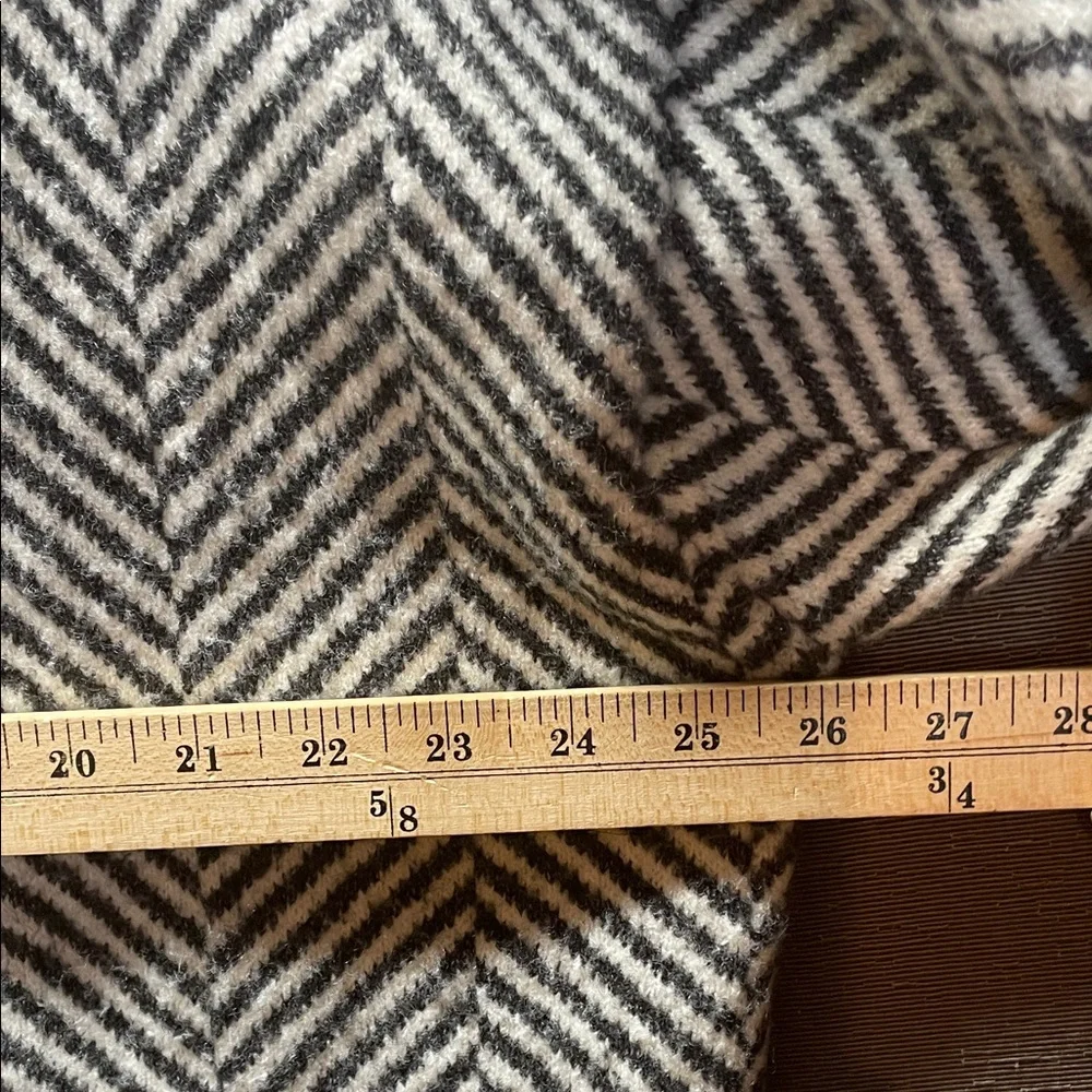 POL Gray and White Striped oversized Cardigan